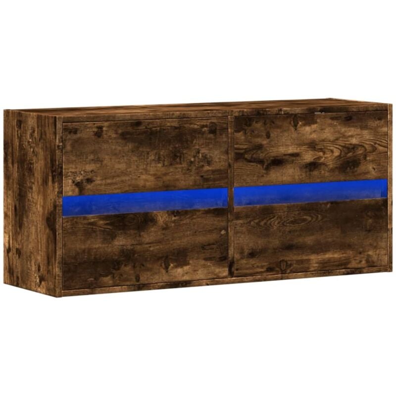 Vidaxl - tv Wall Cabinet with led Lights Smoked Oak 100x31x45 cm