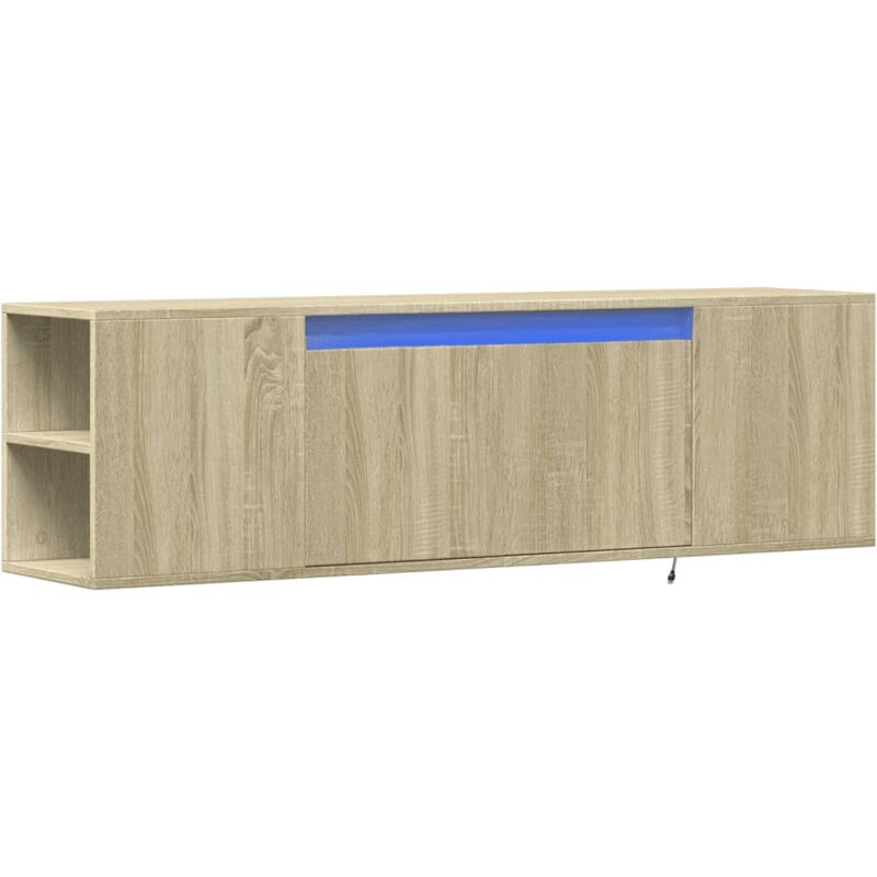 Vidaxl - tv Wall Cabinet with led Lights Sonoma Oak 135x31x39.5 cm