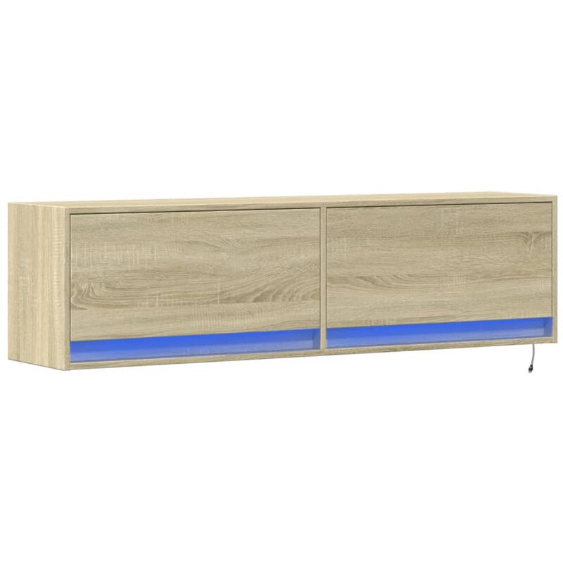 Vidaxl - tv Wall Cabinet with led Lights Sonoma Oak 140x31x38 cm
