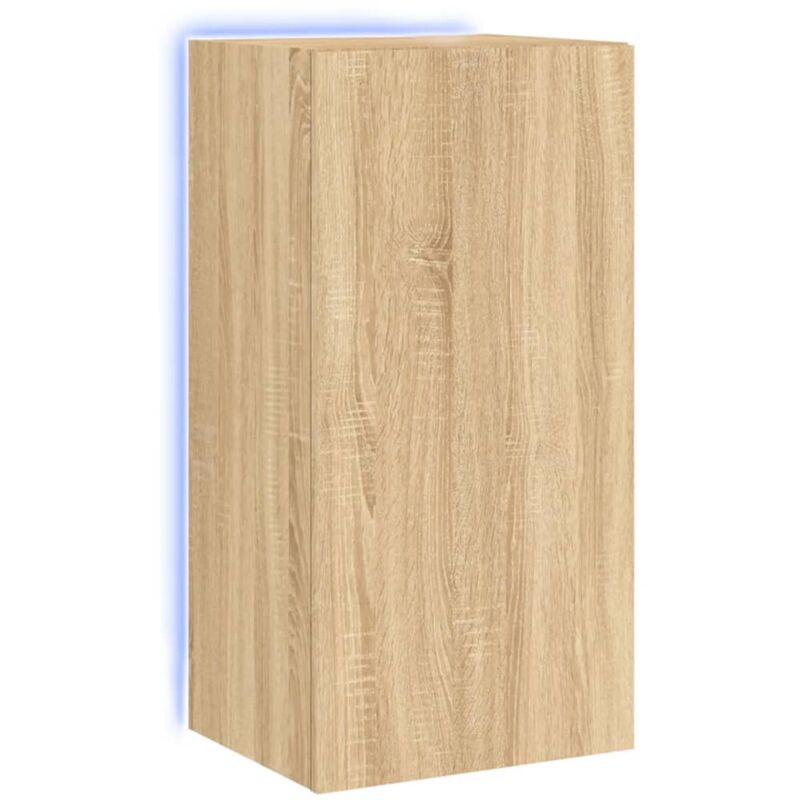 Vidaxl - tv Wall Cabinet with led Lights Sonoma Oak 40.5x35x80 cm