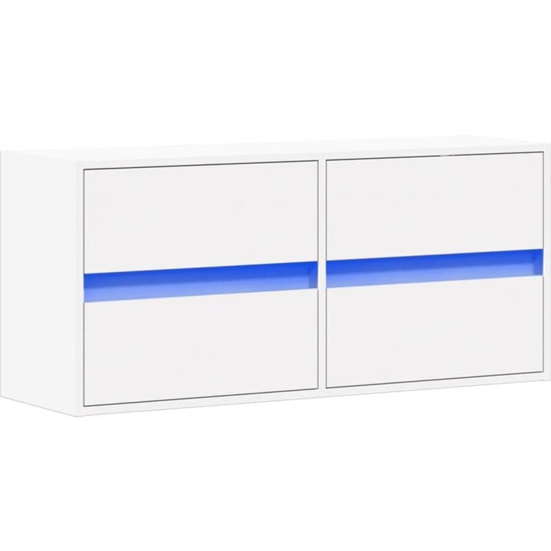 Vidaxl - tv Wall Cabinet with led Lights White 100x31x45 cm