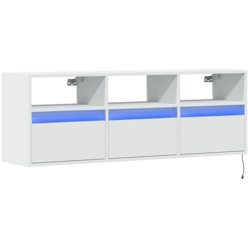 Vidaxl - tv Wall Cabinet with led Lights White 130x31x45 cm