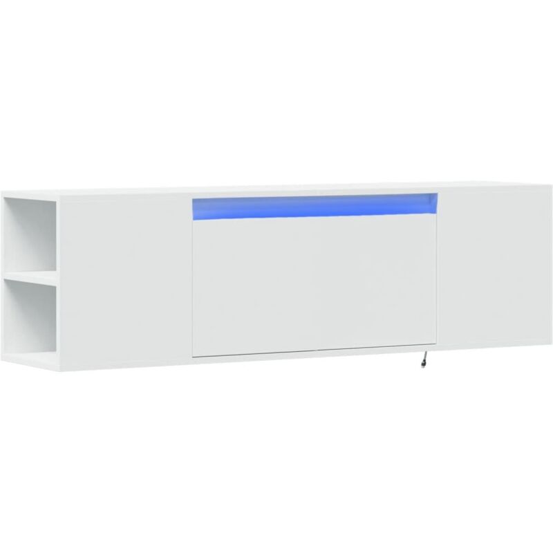 Vidaxl - tv Wall Cabinet with led Lights White 135x31x39.5 cm