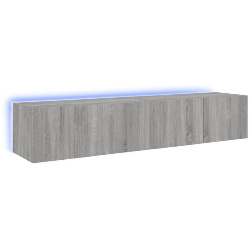 Vidaxl - tv Wall Cabinets with led Lights 2 pcs Grey Sonoma 80x35x31 cm