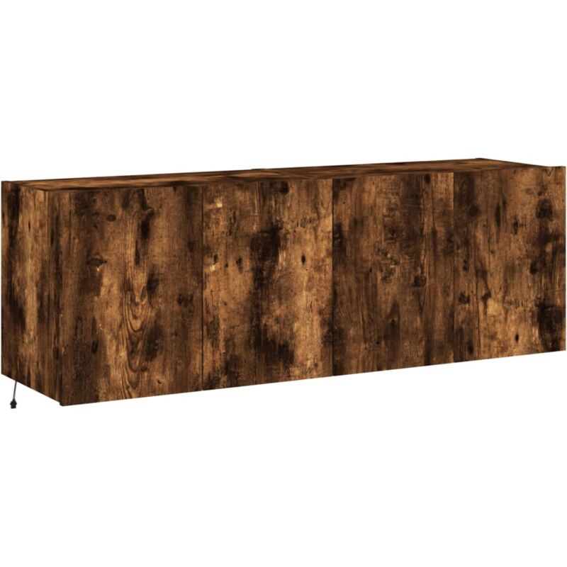 Vidaxl - tv Wall Cabinets with led Lights 2 pcs Smoked Oak 60x35x41 cm