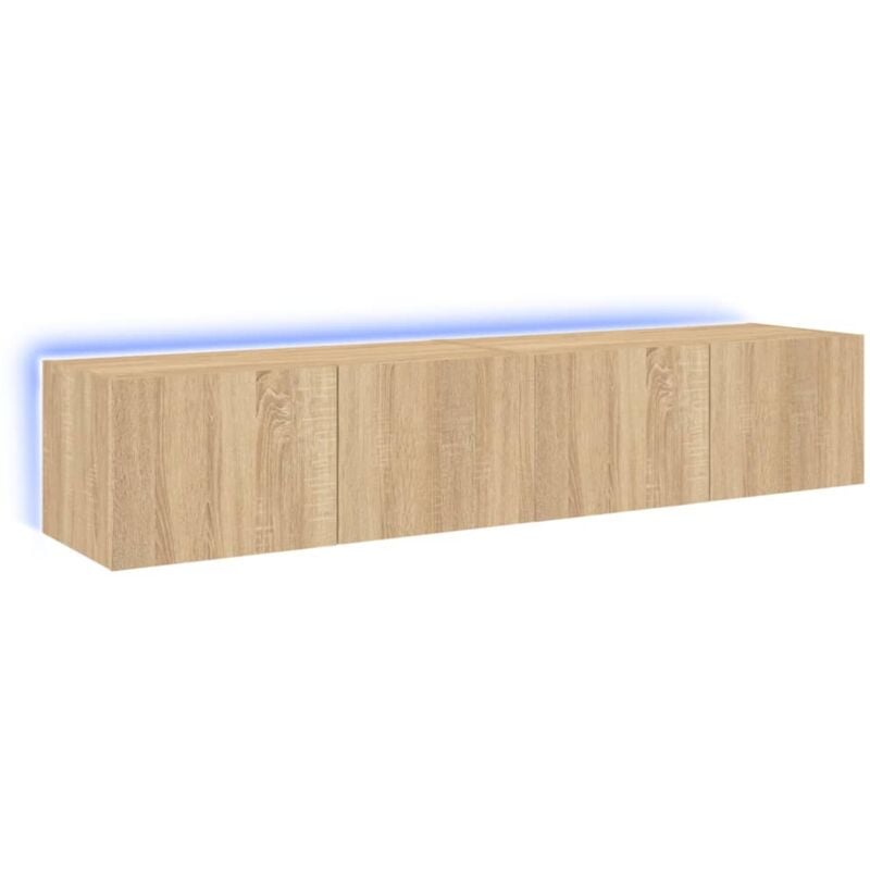 Vidaxl - tv Wall Cabinets with led Lights 2 pcs Sonoma Oak 80x35x31 cm