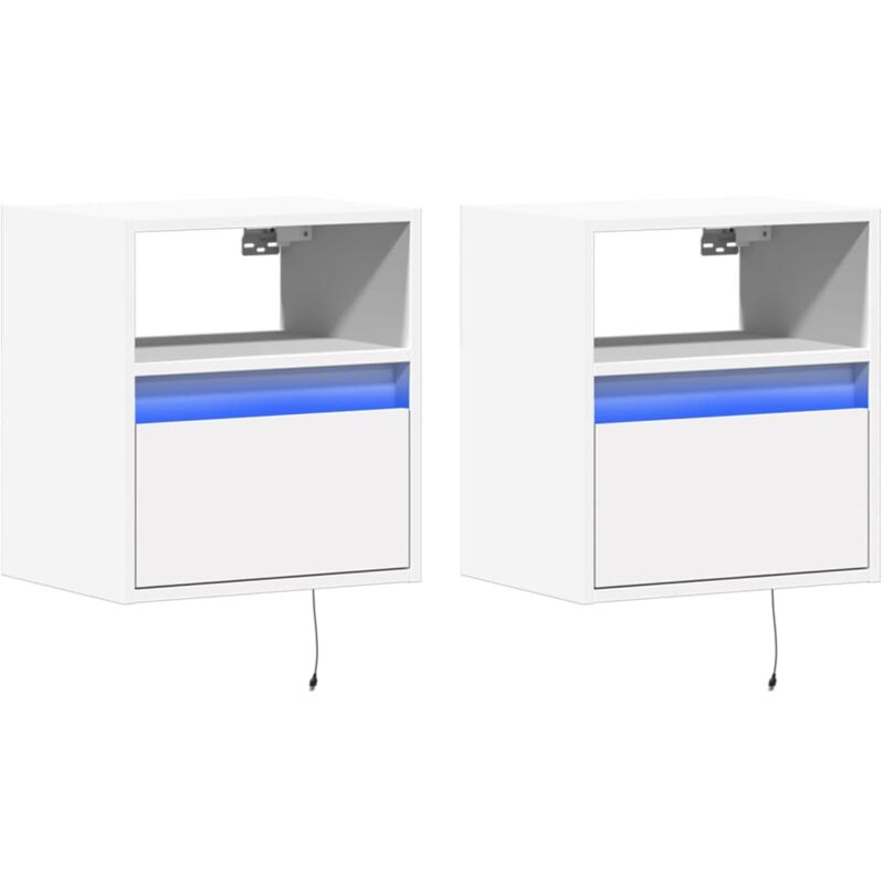 Vidaxl - tv Wall Cabinets with led Lights 2 pcs White 41x31x45 cm