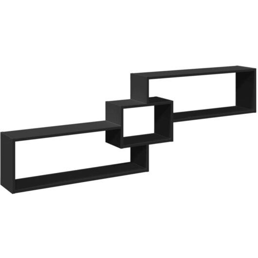 Wall Cabinet 158x18x53 cm Black Engineered Wood vidaXL