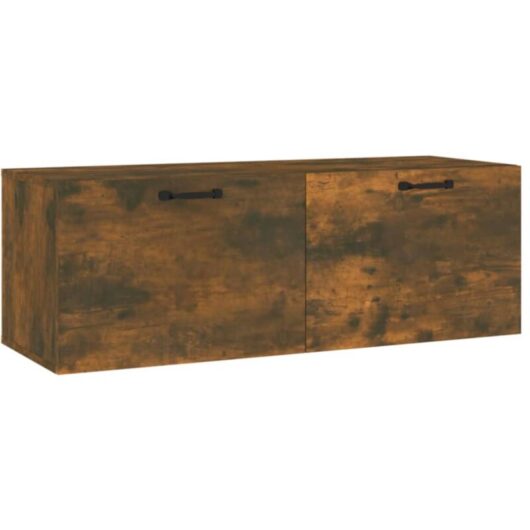 Wall Cabinet Smoked Oak 100x36.5x35 cm Engineered Wood Vidaxl
