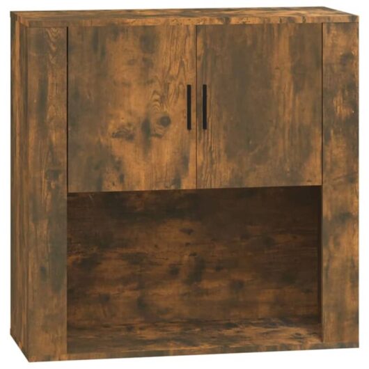 Wall Cabinet Smoked Oak 80x33x80 cm Engineered Wood vidaXL