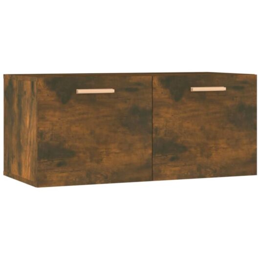 Wall Cabinet Smoked Oak 80x35x36.5 cm Engineered Wood vidaXL
