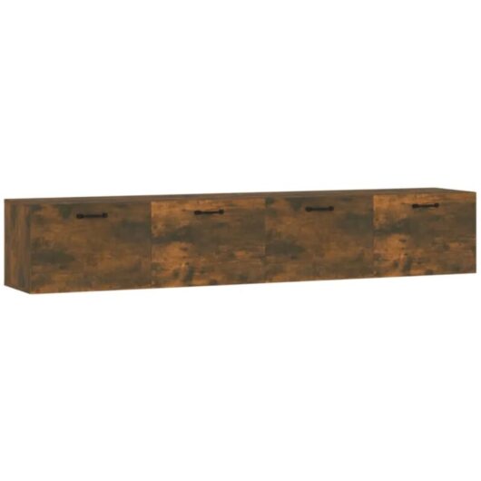 Wall Cabinets 2 pcs Smoked Oak 100x36.5x35 cm Engineered Wood Vidaxl