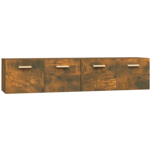 Wall Cabinets 2 pcs Smoked Oak 80x35x36.5 cm Engineered Wood vidaXL