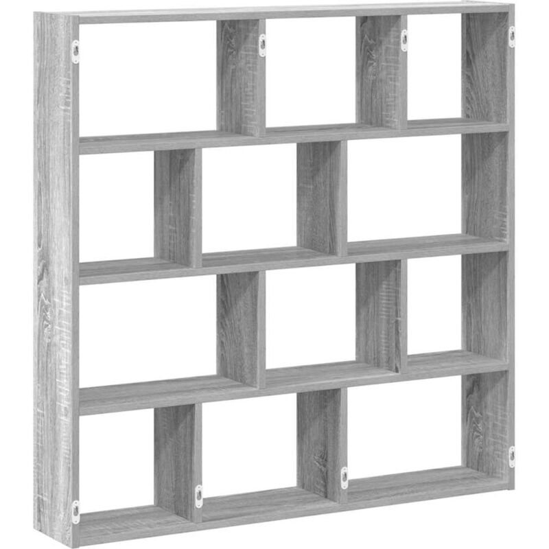 Wall Cube Shelf 12 Compartments Grey Sonoma Engineered Wood vidaXL