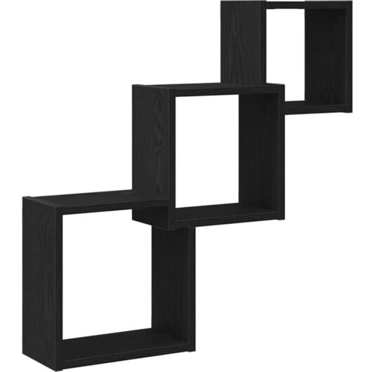 Wall Cube Shelves Black Oak 68x15x68 cm Engineered Wood vidaXL