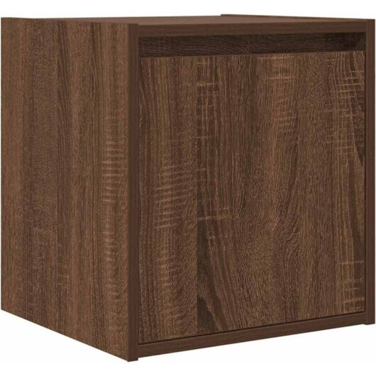 Wall-Mounted Bedside Cabinet Brown Oak 38x34x40 cm Vidaxl