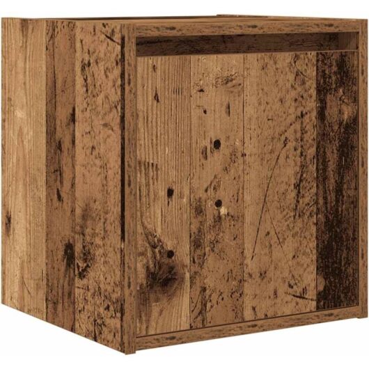Wall-Mounted Bedside Cabinet Old Wood 38x34x40 cm Vidaxl