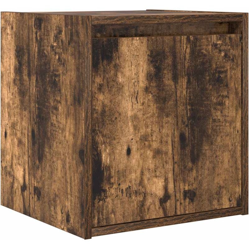 Wall-Mounted Bedside Cabinet Smoked Oak 38x34x40 cm Vidaxl