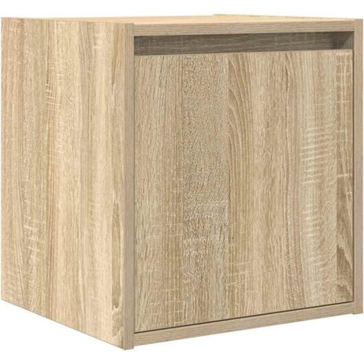 Wall-Mounted Bedside Cabinet Sonoma Oak 38x34x40 cm Vidaxl