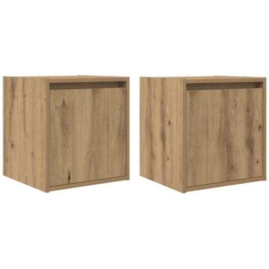 Wall-Mounted Bedside Cabinets 2 pcs Artisan Oak 38x34x40 cm Vidaxl