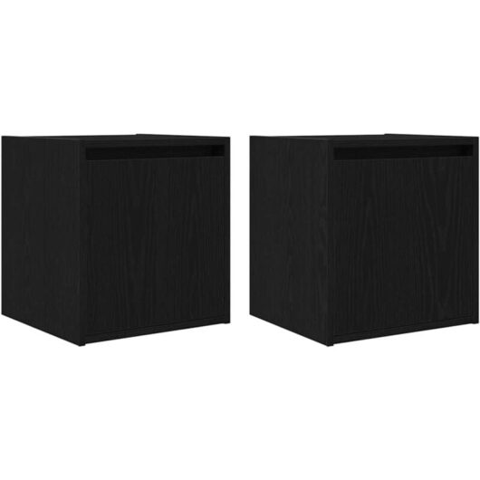 Wall-Mounted Bedside Cabinets 2 pcs Black 38x34x40 cm Vidaxl