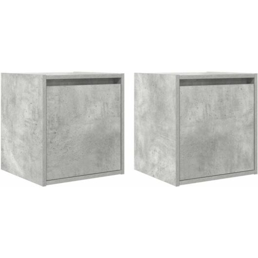 Wall-Mounted Bedside Cabinets 2 pcs Concrete Grey 38x34x40 cm Vidaxl