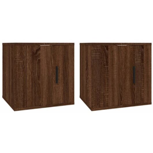 Wall Mounted TV Cabinets 2 pcs Brown Oak 40x34.5x40 cm vidaXL