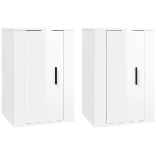 Wall Mounted tv Cabinets 2 pcs High Gloss White 40x34.5x60 cm Vidaxl
