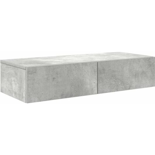 Wall Shelf with Drawers Concrete Grey 80x33x17 cm Engineered Wood Vidaxl