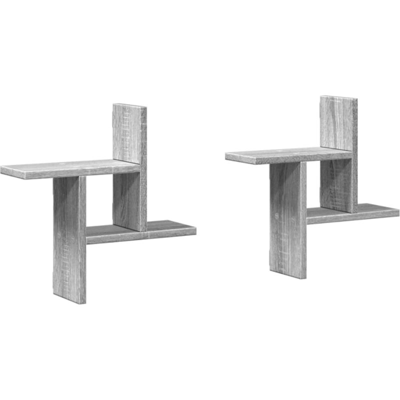 Wall Shelves 2 pcs Grey Sonoma 38x12x38 cm Engineered Wood vidaXL