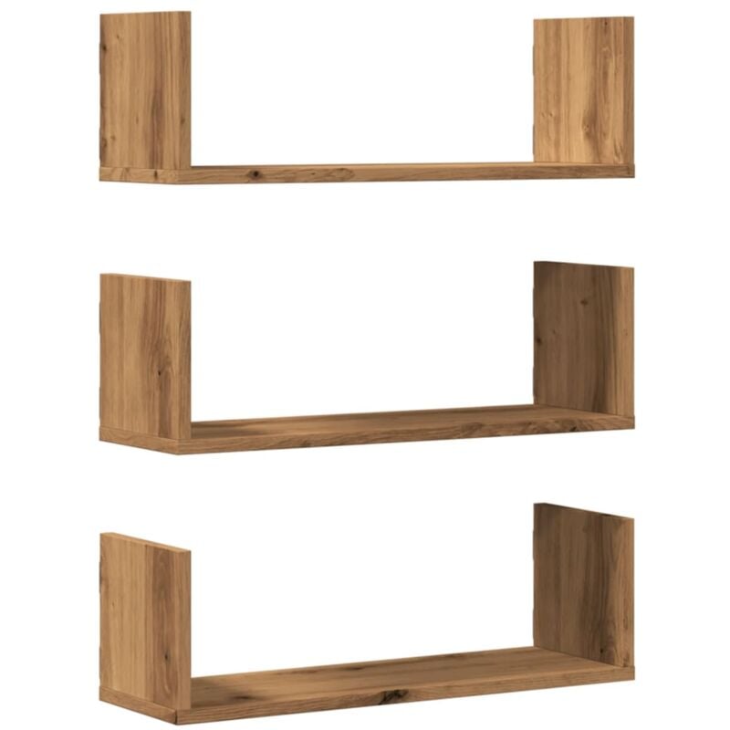 Wall Shelves 3 pcs Artisian Oak 58x18x18 cm Engineered Wood vidaXL