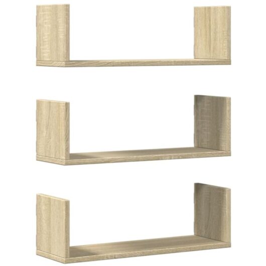 Wall Shelves 3 pcs Sonoma Oak 58x18x18 cm Engineered Wood vidaXL