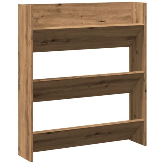 Wall Shoe Cabinet Artisan Oak 80x18x90 cm Engineered Wood Vidaxl