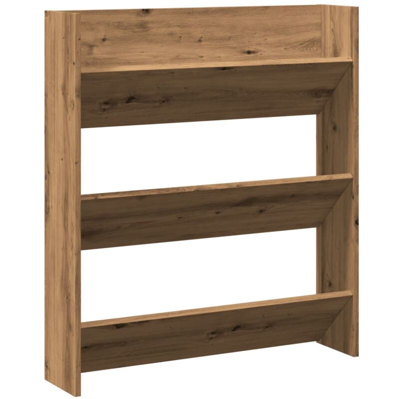 Wall Shoe Cabinet Artisan Oak 80x18x90 cm Engineered Wood Vidaxl