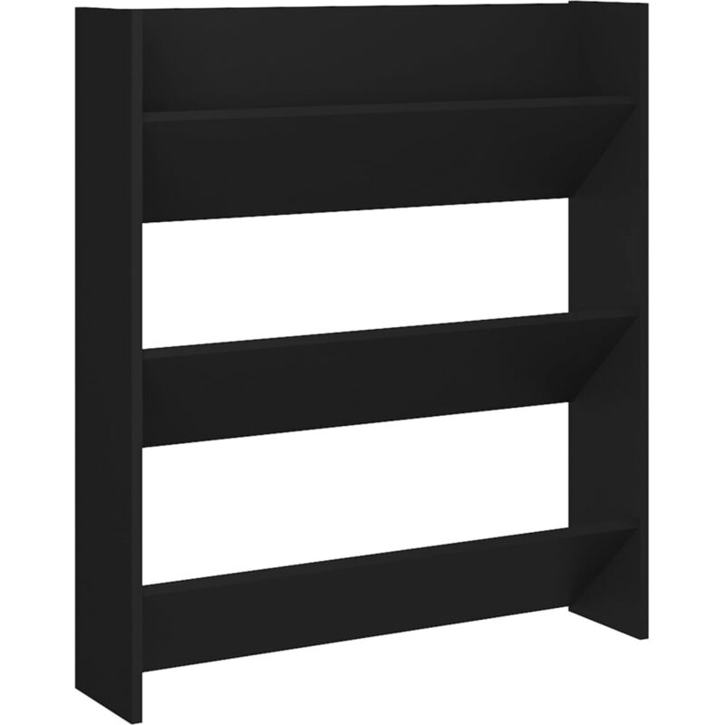 Wall Shoe Cabinet Black 80x18x90 cm Engineered Wood Vidaxl