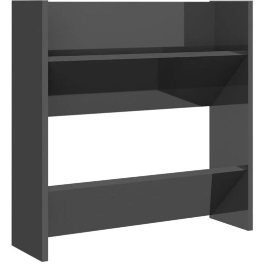 Wall Shoe Cabinet High Gloss Grey 60x18x60 cm Engineered Wood Vidaxl