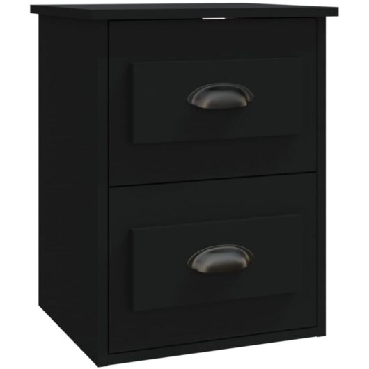 Wall-mounted Bedside Cabinet Black 41.5x36x53cm Vidaxl