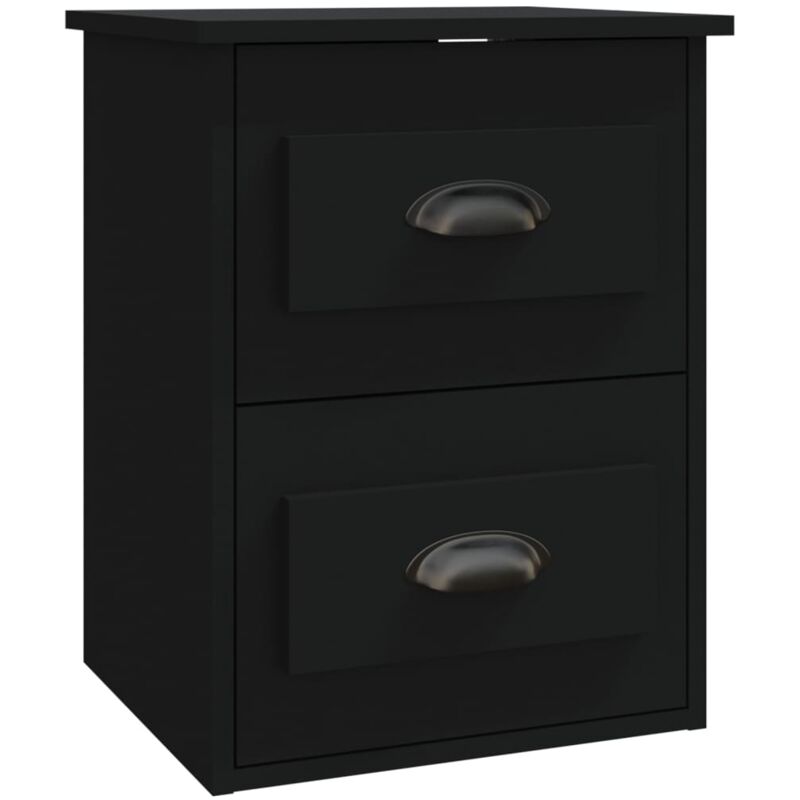 Wall-mounted Bedside Cabinet Black 41.5x36x53cm Vidaxl