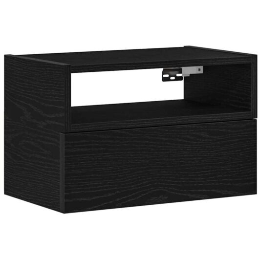 Wall-mounted Bedside Cabinet Black 45x26x28.5 cm Vidaxl