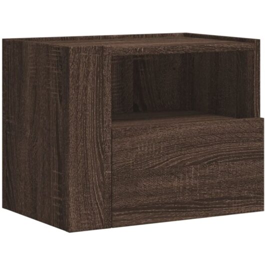 Wall-mounted Bedside Cabinet Brown Oak 45x30x35 cm Vidaxl