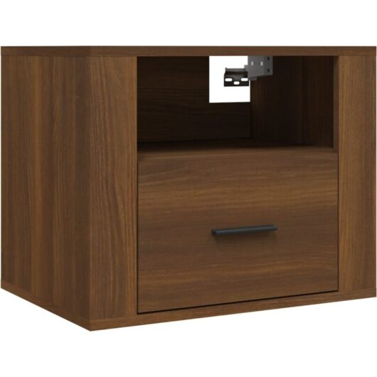 Wall-mounted Bedside Cabinet Brown Oak 50x36x40 cm Vidaxl