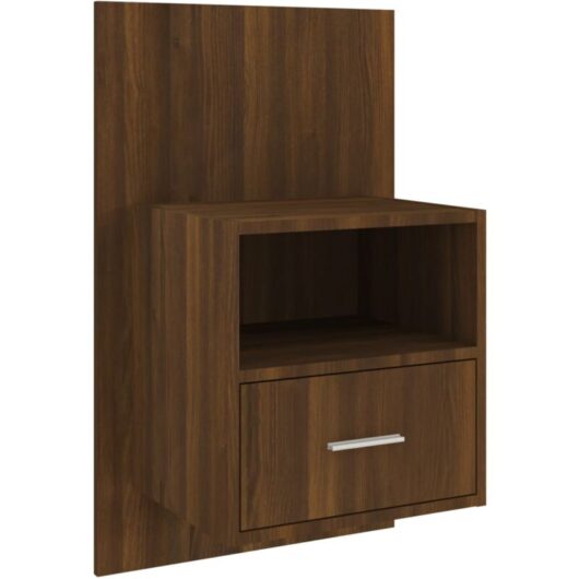 Wall-mounted Bedside Cabinet Brown Oak vidaXL
