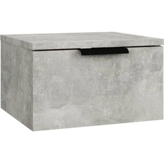 Wall-mounted Bedside Cabinet Concrete Grey 34x30x20 cm Vidaxl
