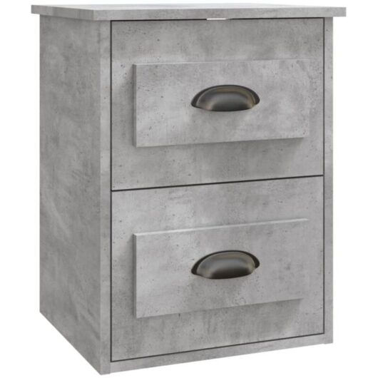 Wall-mounted Bedside Cabinet Concrete Grey 41.5x36x53cm Vidaxl