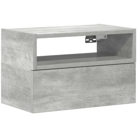 Wall-mounted Bedside Cabinet Concrete Grey 45x26x28.5 cm Vidaxl