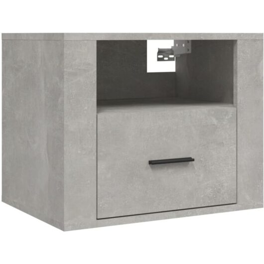 Wall-mounted Bedside Cabinet Concrete Grey 50x36x40 cm Vidaxl