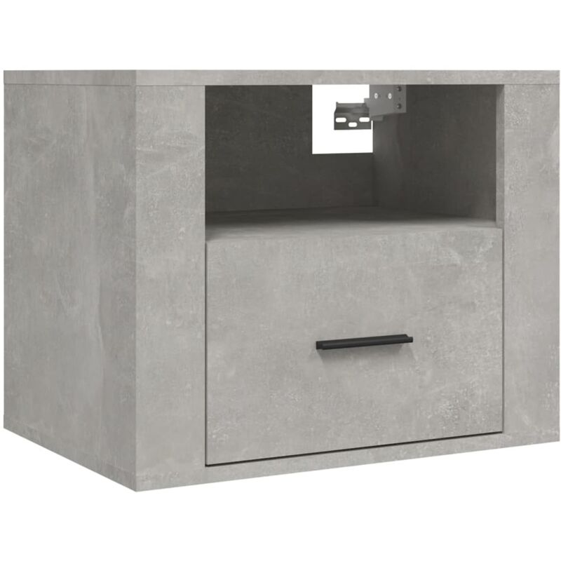 Wall-mounted Bedside Cabinet Concrete Grey 50x36x40 cm Vidaxl