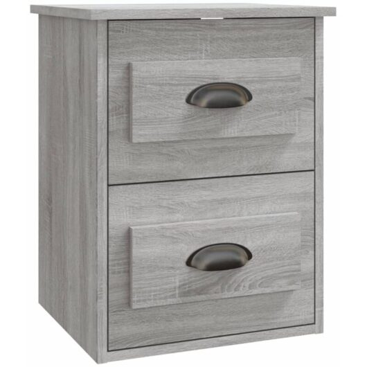Wall-mounted Bedside Cabinet Grey Sonoma 41.5x36x53cm Vidaxl