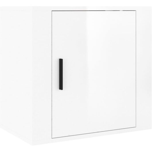 Wall-mounted Bedside Cabinet High Gloss White 50x30x47 cm Vidaxl