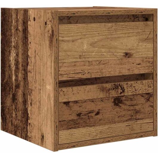 Wall-mounted Bedside Cabinet Old Wood 38x34x40 cm Vidaxl